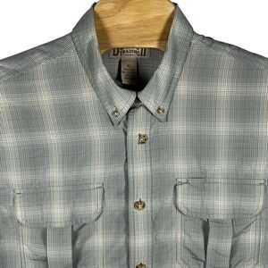 Duluth Trading Men XL Gray Plaid Nylon/Polyester‎ Stretch Long Sleeve Shirt